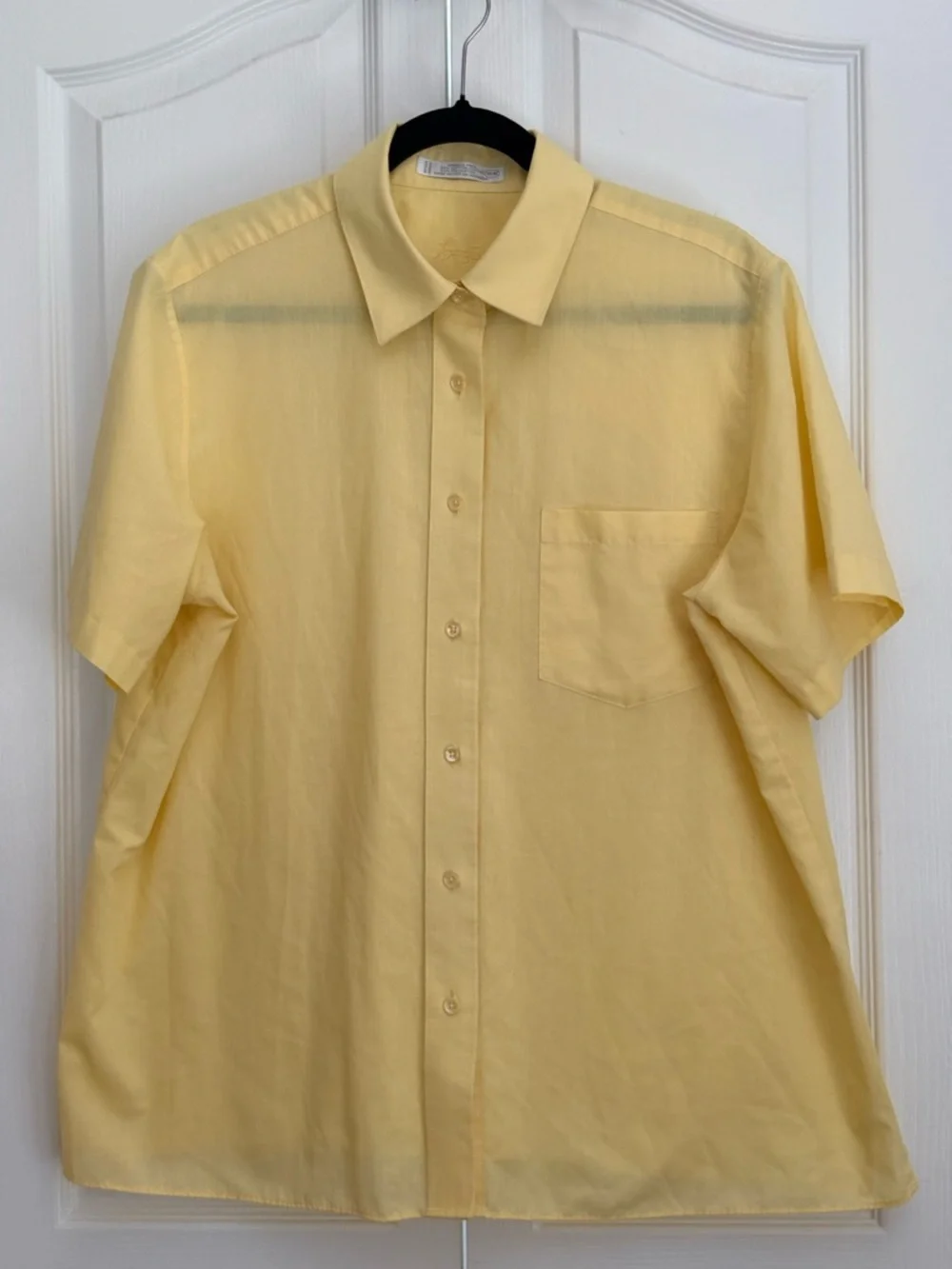 FOXCROFT Womens Blouse, short sleeve, yellow, size 18W